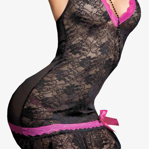 Two Piece Set Halter Lace Chemise