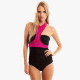 Zircon Black Strapless Maillot Swimsuit
