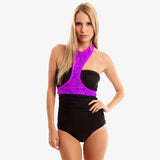 Zircon Black Strapless Maillot Swimsuit